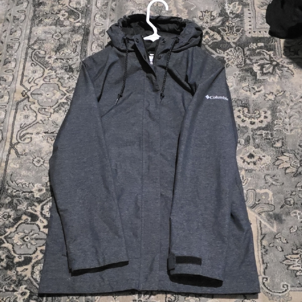 Columbia Women's Norwalk Mountain Dark Gray Hooded Rain Jacket